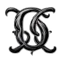 the initials c, s, and w connected in cursive tattoo design idea