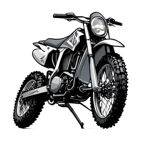 small dirt bike in memory of uncles  tattoo design idea