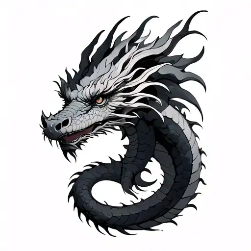 dragon ouroboro tattoo design idea