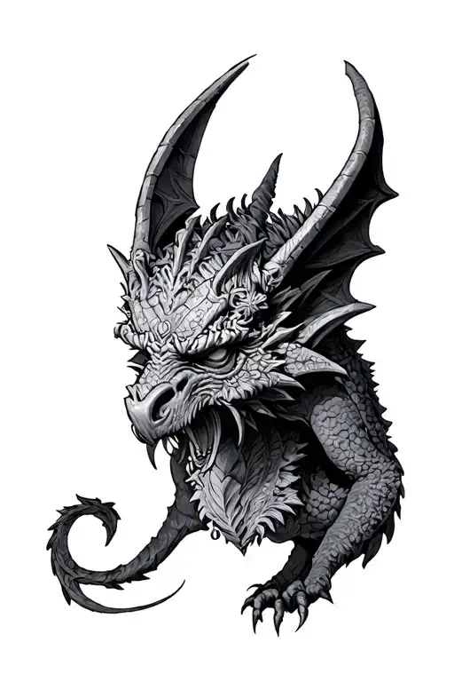 medieval style gargoyle tattoo design idea