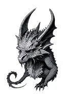 medieval style gargoyle tattoo design idea