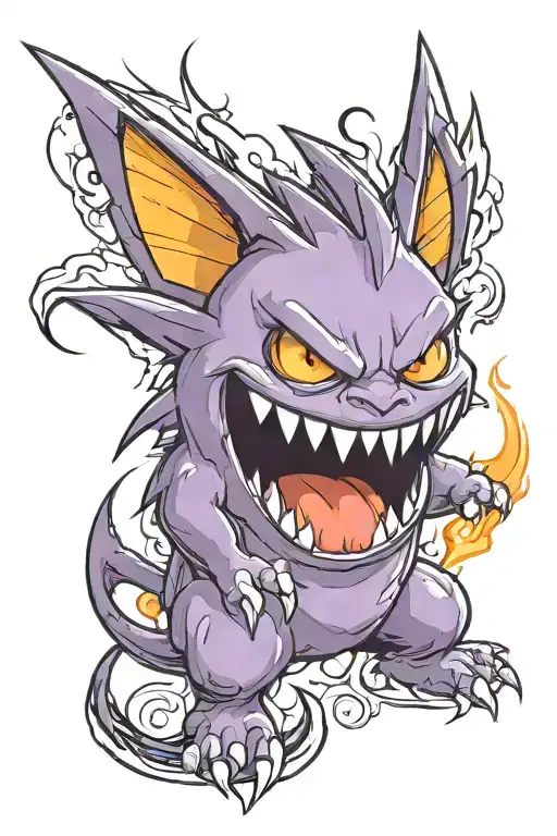 Gengar Pokémon tattoo design idea