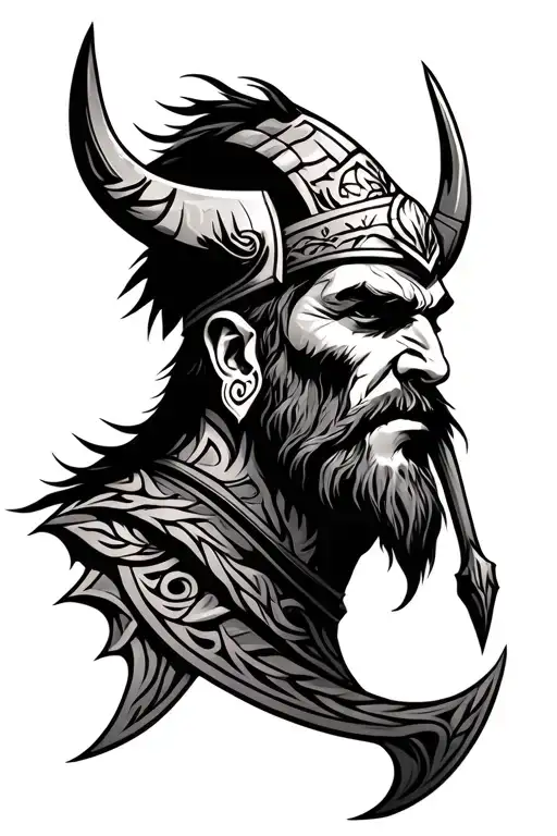 Vikings and tribal tattoo tattoo design idea