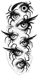 edgy tattoo design combining spiders angels eyes tattoo design idea