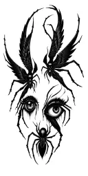 edgy tattoo design combining spiders angels eyes tattoo design idea