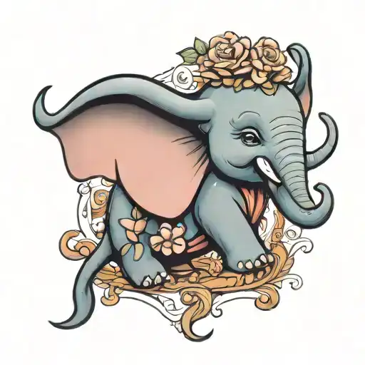 dumbo mum tattoo design idea