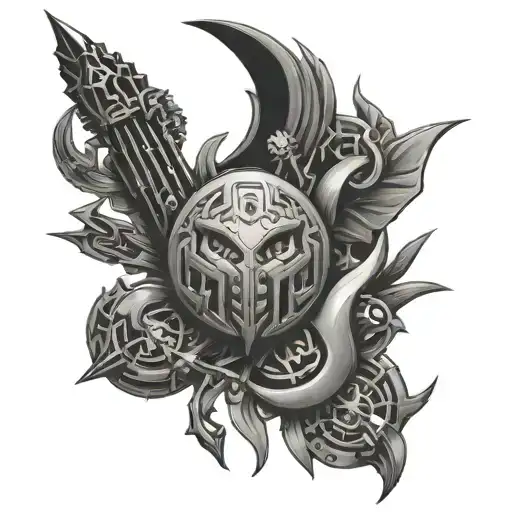 Cyber sigilism tattoo tattoo design idea