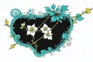 sagittarius constellation Intertwined with vines with various flowers blooming   tattoo design idea