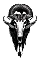 Nordic Warrior Ram skull tattoo design idea