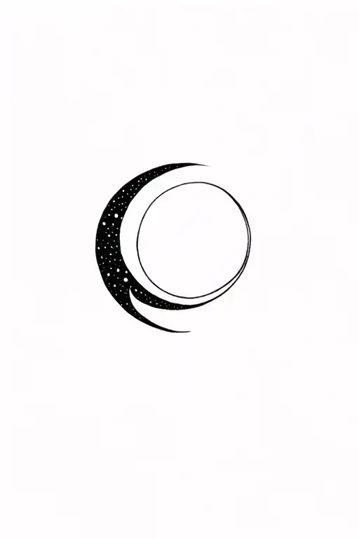 lunar cycle eclipse tattoo design idea
