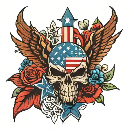 patriotic tattoo design idea
