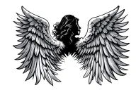 angel wings spread tattoo design idea