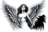angel wings spread tattoo design idea