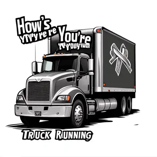"How's You're Truck Running " cancer ribbon tattoo design idea