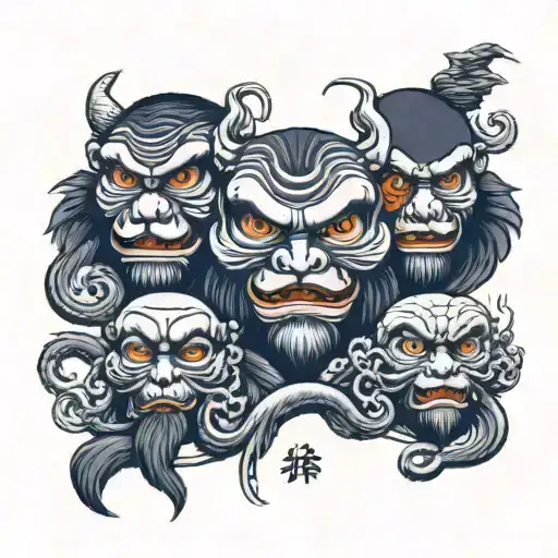 """see no evil, hear no evil, speak no evil""", minimal tattoo design idea