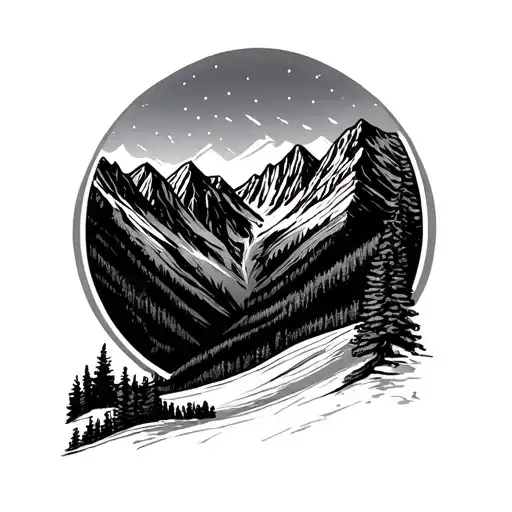 road to glacier pass tattoo design idea