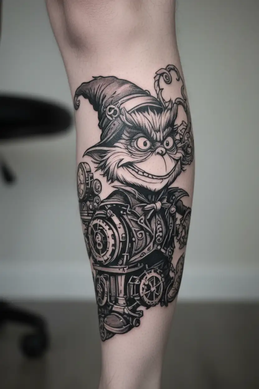 grinch steampunk tattoo design idea