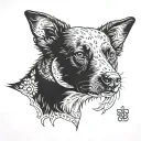 cattle dog tattoo design idea