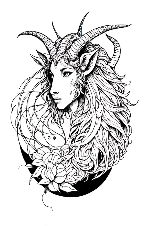 Aquarius And Capricorn tattoo design idea