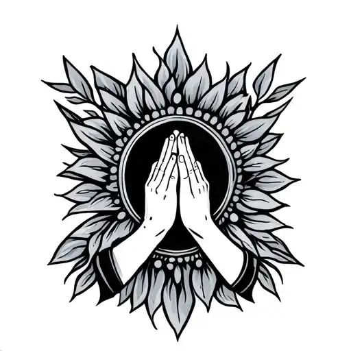 small tattoo representing prayer and friendship  tattoo design idea