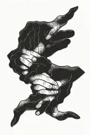 3 hands holding each other tattoo design idea