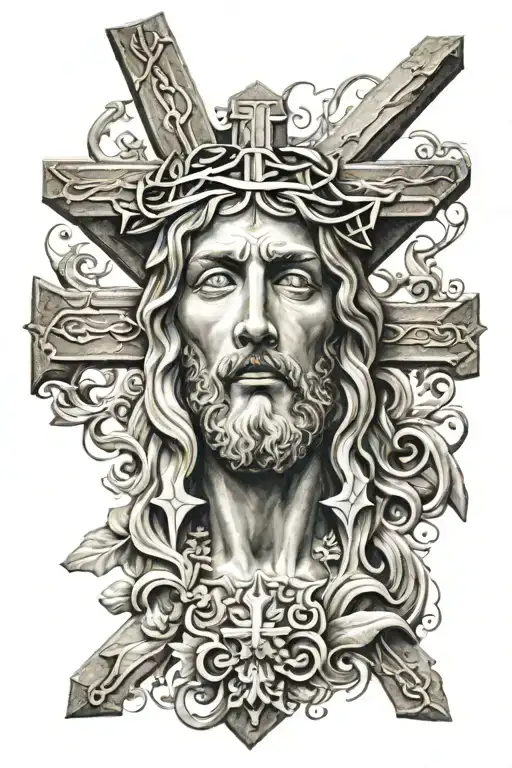 Jesus cross tattoo design idea