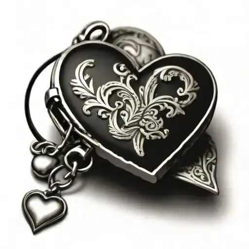 heart shaped locket tattoo design idea