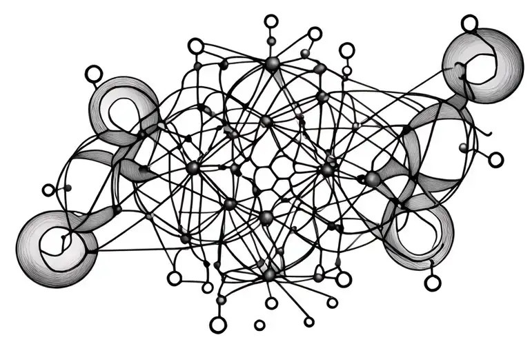 simple dmt molecule diagram transformed tattoo design idea