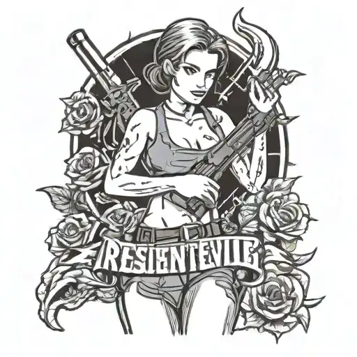 Resident Evil 3 Jill Valentine  tattoo design idea