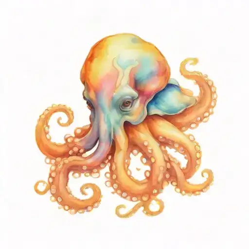 octopus with elephant head tattoo design idea