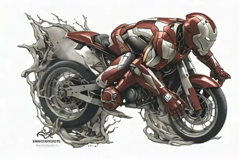 Ironman triathlon symbol merged tattoo design idea