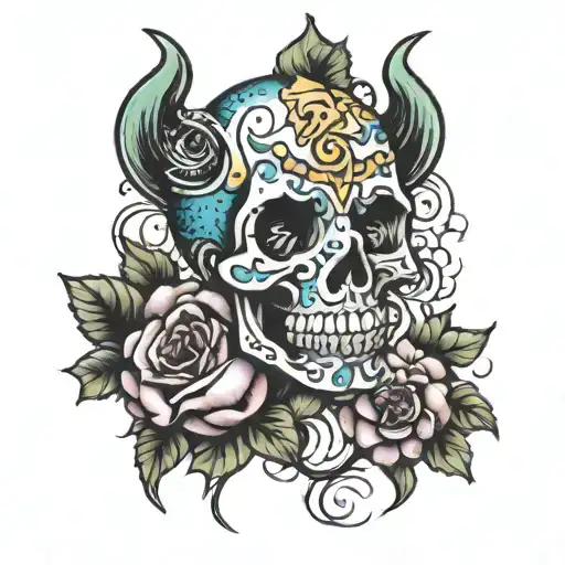 electric potato tattoo design idea