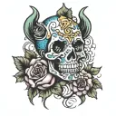 electric potato tattoo design idea