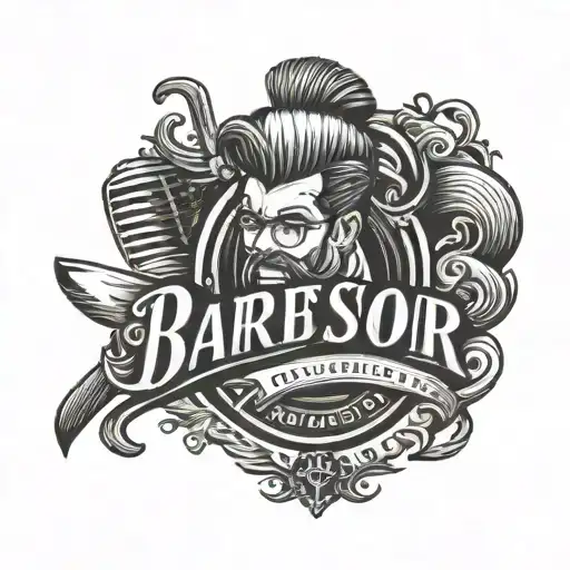 "Create a modern and eye-catching logo for a barbershop called 'Junior House.' Include stylized typography, elements lik tattoo design idea