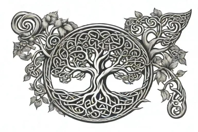 celtic tree of life tattoo design idea