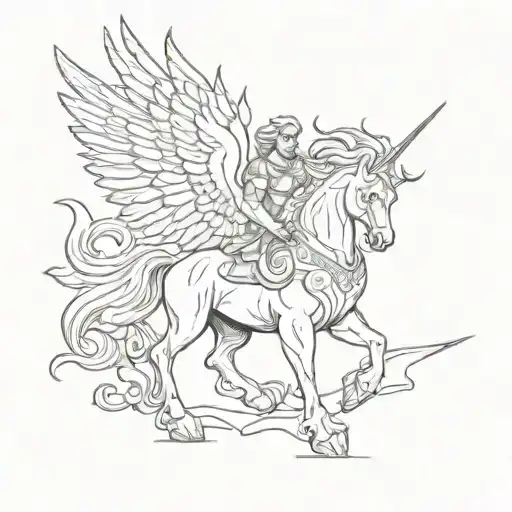 Hades knee-deep, and in front of him is a small pegasus from the cartoon Hercules tattoo design idea