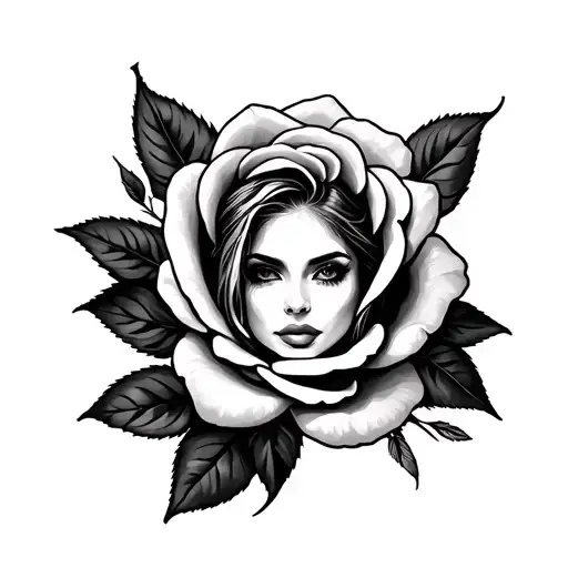 Jessica with a rose surrounded tattoo design idea