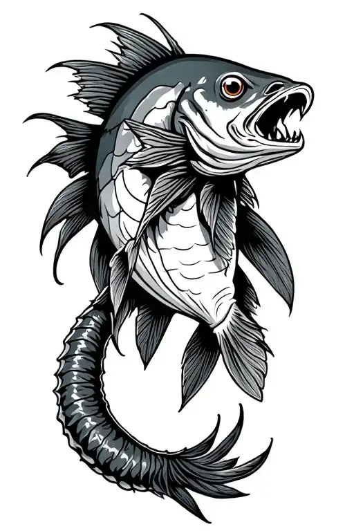 fishing tattoo design idea