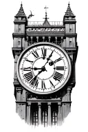 clock tower tattoo design idea