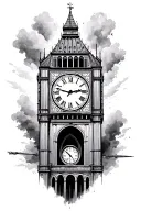 clock tower tattoo design idea