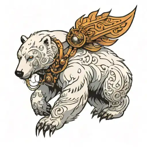 warrior polar bear tattoo design idea
