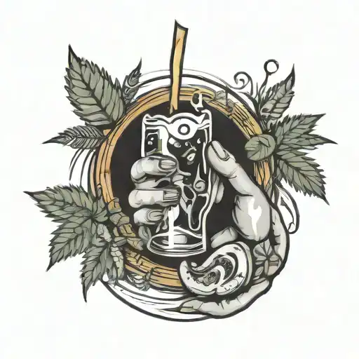 weed alcohol food party hand tattoo design tattoo design idea