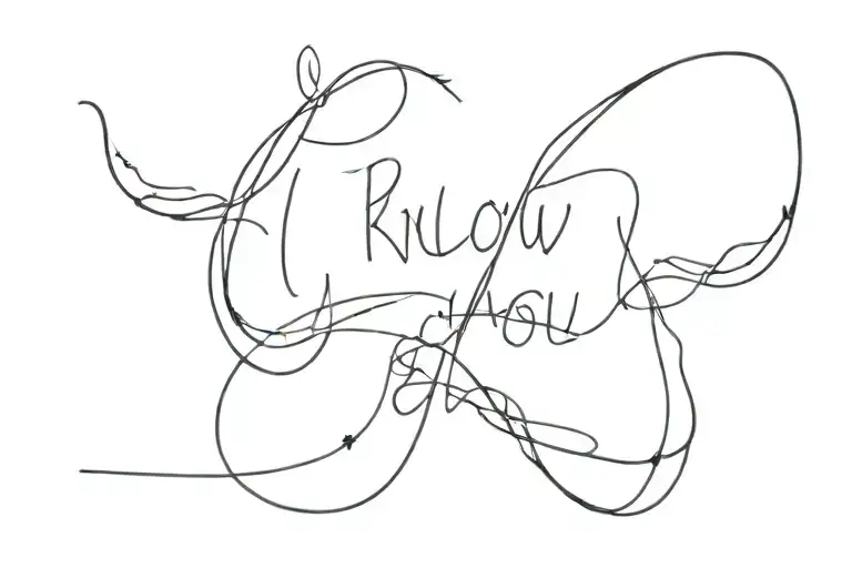  simple line work tattoo with the words “I know it’s hard for you, to understand what I'm going through" emo style  tattoo design idea