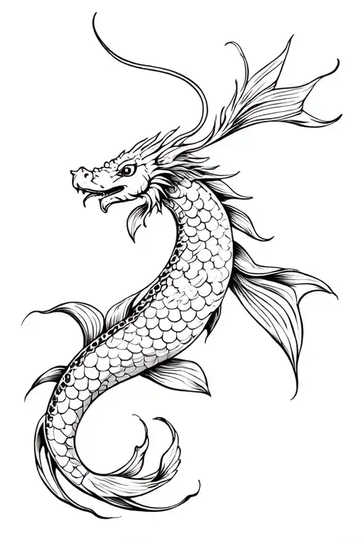 dragon koi fish tattoo design idea