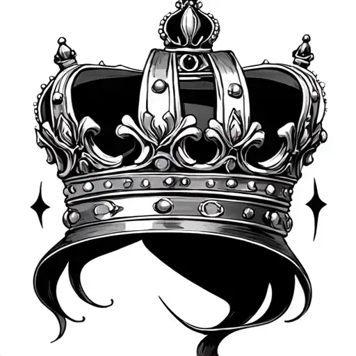 B With Crown tattoo design idea