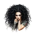Bellatrix Lestrange as medusa holding the head tattoo design idea