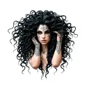 Bellatrix Lestrange as medusa holding the head tattoo design idea
