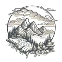 appalachian mountain range scene tattoo design idea