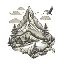 appalachian mountain range scene tattoo design idea