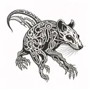 rat skeleton tattoo design idea